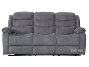 Sorrento 3 Seater Grey Fabric Recliner Sofa