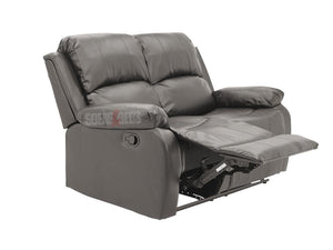2 seater leather recliner sofa in grey | Sofas & Beds Limited