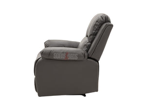 Grey leather recliner arm chair | Sofas & Beds Limited