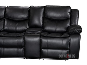 Reclined Black Leather Recliner Corner Sofa - Sofa Highgate | Sofas & Beds Ltd.