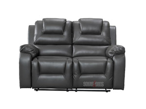 Vancouver 2 seater Grey Leather Recliner Sofa