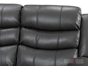 Sorrento 2 Seater Grey Leather Recliner Sofa