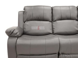 Crofton 3 Seater Grey Leather Recliner Sofa