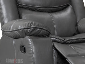 Highgate Grey Leather Recliner Armchair