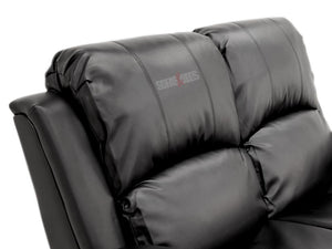 2 Seater Black Leather Recliner Sofa - Crofton Air Leather Sofa | Sofas & Beds Ltd.
