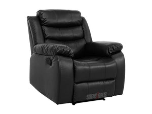 Sorrento Black Leather Recliner Armchair