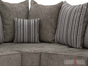Truffle Textured Fabric Corner Sofa with Striped Pillows and its Divided form | Sofas & Beds Ltd.