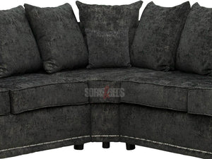 Dark Grey Textured Fabric Corner 5 Seater Sofa - Sofa Kensington | Sofas & Beds Ltd.