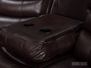 Sorrento Brown Leather Recliner Corner Sofa