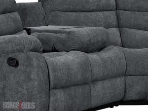 Sorrento Dark Grey Fabric Recliner Corner Sofa
