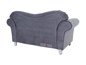 Wembley 3 Seater Grey Velvet Lined Sofa - Sofas & Beds Ltd