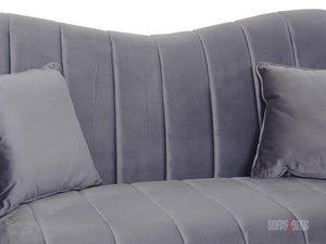Wembley 2 Seater Grey Velvet Lined Sofa - Sofas & Beds Ltd