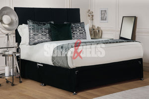 TUFNELL 4'6 Divan Storage Bed - Black