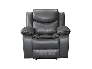 Highgate Grey Leather Recliner Armchair