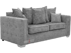 Side View of 3 Seater Grey Textured Fabric Sofa - Kensington Sofa | Sofas & Beds Ltd.