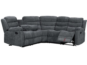 Sorrento Dark Grey Fabric Recliner Corner Sofa
