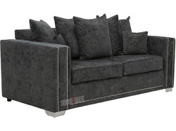 Kensington Dark Grey Textured Fabric 3 Seater Sofa
