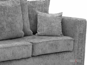 Side View of 2 Seater Grey Textured Fabric Sofa - Kensington Sofa | Sofas & Beds Ltd.