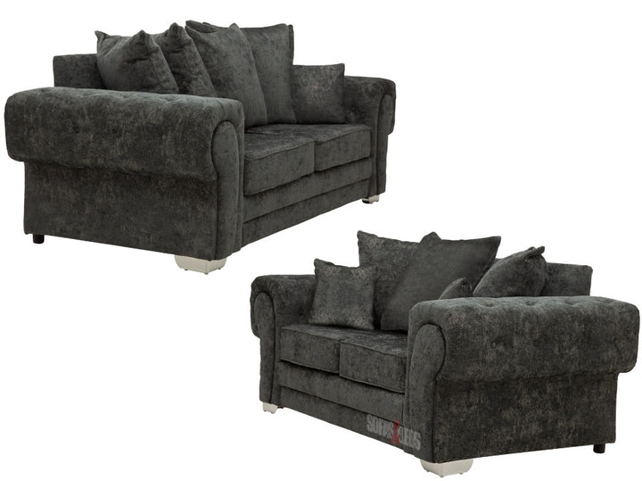 3+2 Seater Dark Grey Textured Fabric Sofa | Sofas & Beds Ltd.