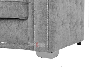 Side View of 3 Seater Grey Textured Fabric Sofa - Kensington Sofa | Sofas & Beds Ltd.