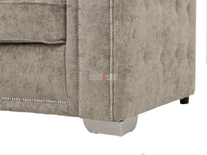 Side View of 3 Seater Truffle Textured Fabric Sofa - Sofa Kensington | Sofas & Beds Ltd.