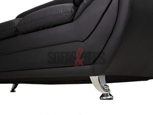 2 Seater Black Leather Sofa - Sofas & Beds Limited