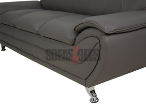 3 + 2 Seater Grey Leather Sofa Set- Sofas & Beds Limited