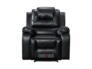 Vancouver Black Leather Recliner Armchair