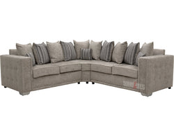 Kensington Silver Textured Fabric Corner Sofa