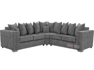 Kensington Grey Textured Fabric Corner Sofa