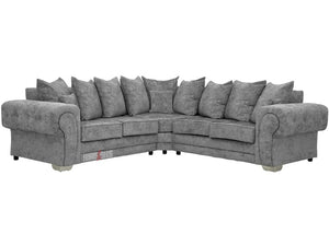 Chingford Grey Textured Fabric Corner Sofa