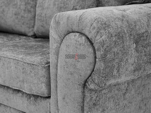 Side View of 3 Seater Grey Textured Fabric Sofa - Kensal Sofa | Sofas & Beds Ltd.