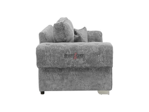 Side View of 2 Seater Grey Textured Fabric Sofa - Kensal Sofa | Sofas & Beds Ltd.#