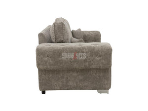 Side View of 3 Seater Truffle Textured Fabric Sofa - Sofa Kensal | Sofas & Beds Ltd.