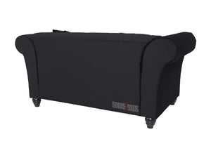 3+2 Seater Lined Black Velvet Fabric Sofa - Sofa Fitzrovia | Sofas & Beds Ltd.