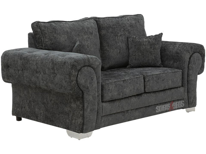 Side View of 2 Seater Dark Grey Textured Fabric Sofa - Kensal Sofa | Sofas & Beds Ltd.
