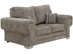 Side View of 2 Seater Truffle Textured Chenille Fabric Sofa - Sofa Kensal | Sofas & Beds Ltd.