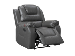 Vancouver Grey Leather Recliner Armchair