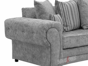 Grey Textured Fabric Corner Sofa - Chingford Sofa | Sofas & Beds Ltd.
