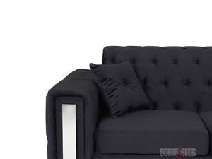 Kingsbury 3 Seater Black Velvet Sofa