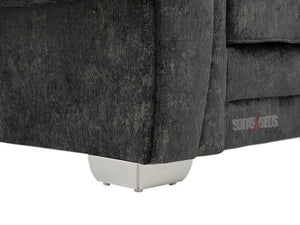 2 Seater Dark Grey Textured Chenille Fabric Sofa - Sofa Chingford | Sofas & Beds Ltd.
