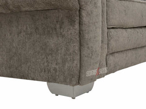 Side View of 3 Seater Truffle Textured Fabric Sofa - Sofa Chingford | Sofas & Beds Ltd.
