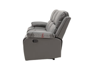 Crofton 3+2 Grey Leather Recliner Sofa