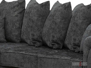 Dark Grey Textured Chenille Fabric Corner Sofa with Standard Pillows - Chingford Sofa | Sofas & Beds Ltd.