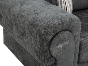 3+2 Seater Dark Grey Textured Fabric Sofa Set and its Different Angles | Sofas & Beds Ltd.