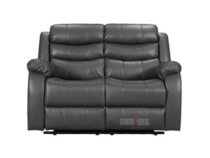 Sorrento 3+2 Grey Leather Recliner Sofa Set