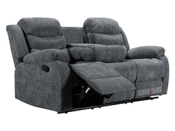Sorrento 3 Seater Dark Grey Fabric Recliner Sofa