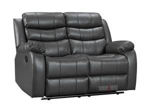 Sorrento 2 Seater Grey Leather Recliner Sofa