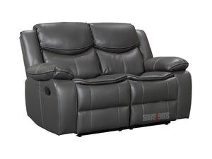 Reclined 2 Seater Grey Leather Recliner Sofa - Sofa Highgate | Sofas & Beds Ltd.