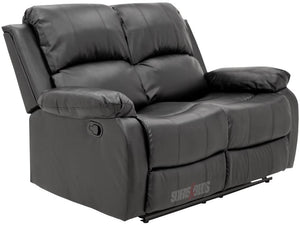 Crofton 2 Seater Black Leather Recliner Sofa
